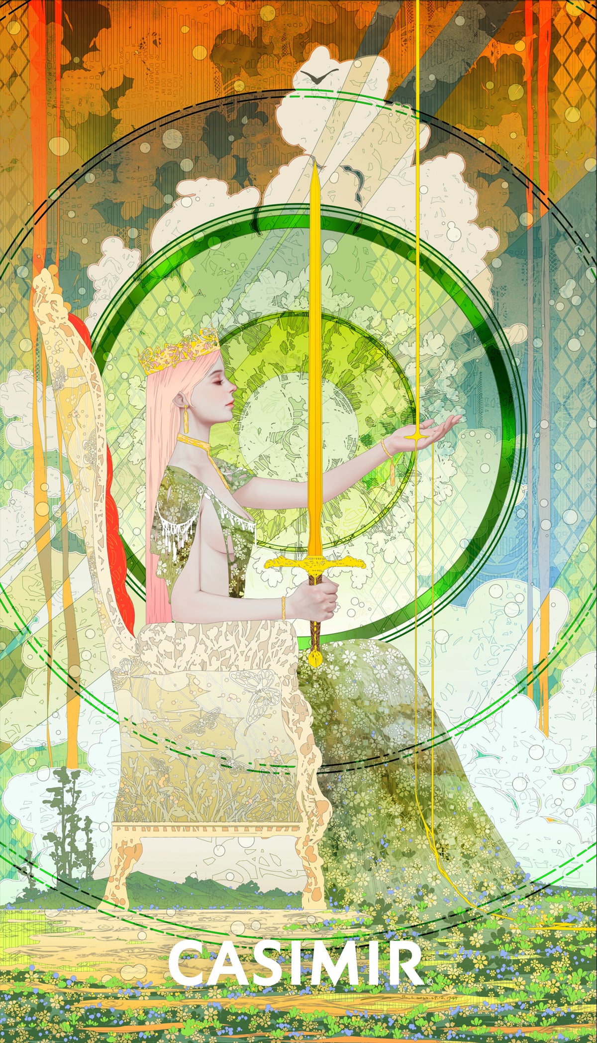 寶劍皇后｜Queen of Swords｜CASIMIR｜版畫