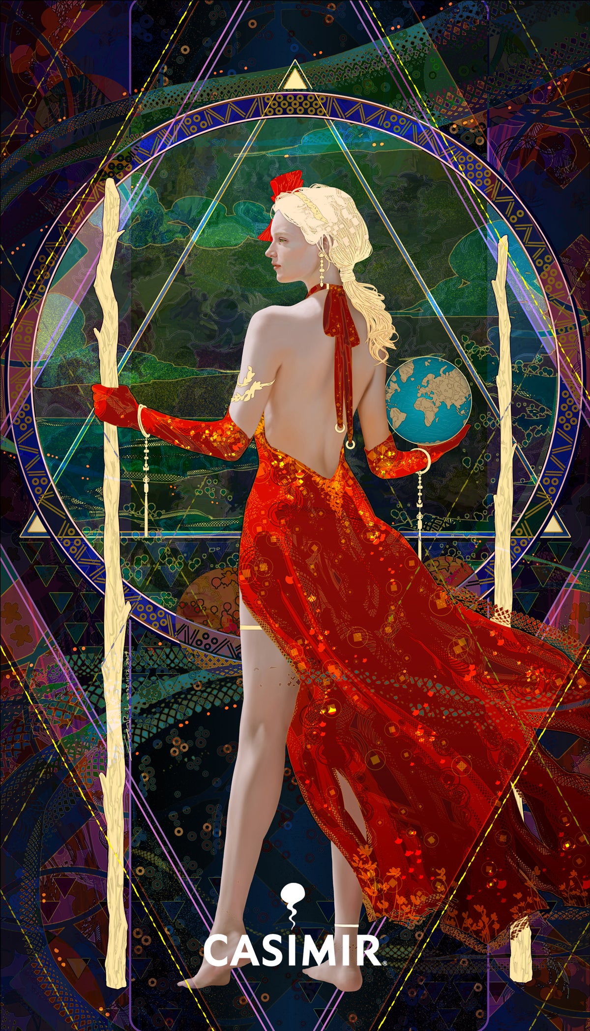 權杖二｜Two of Wands｜CASIMIR｜版畫